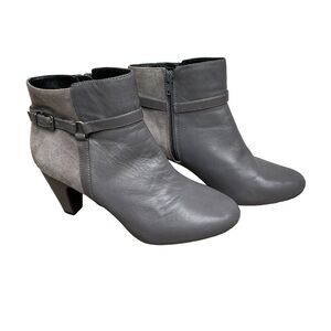 Easy Spirit Espedrina Gray Leather ankle Boots. Size 9.5